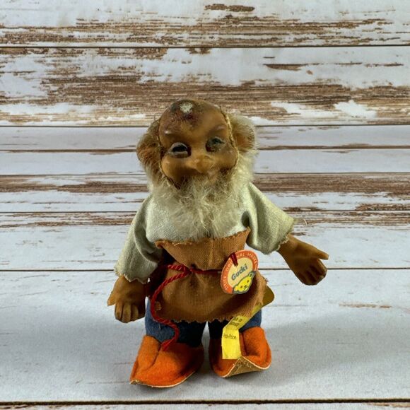 4.5” Vintage Rubber Steiff Gucki The Gnome - Picture 1 of 8